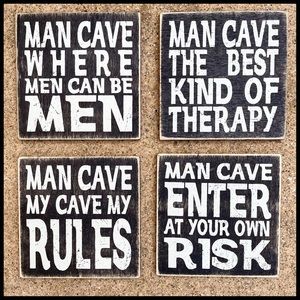 Set of 4 Coasters/Man Cave Theme. Brand New.